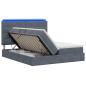 Preview: LED-Speicherbett mit Matratze Dunkelgrau 200 x 200 cm Samt