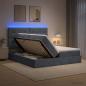 Preview: LED-Speicherbett mit Matratze Dunkelgrau 200 x 200 cm Samt