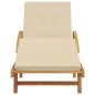 Preview: Sonnenliege Massivholz Akazie Beige