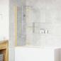 Preview: ARDEBO.de - Duschabtrennung Transparent und Gold 95 x 140 cm