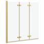 Preview: Faltbare Duschkabine Gold 130 x 138 cm ESG-Glas und Aluminium
