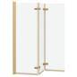 Preview: Faltbare Duschkabine Gold 130 x 138 cm ESG-Glas und Aluminium