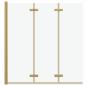 Preview: Faltbare Duschkabine Gold 130 x 138 cm ESG-Glas und Aluminium