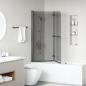 Preview: Duschabtrennung Dunkel transparent 120 x 140 cm