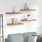 Preview: ARDEBO.de - Wandregal 4 stk. Braun 60 x 23,5 x 3,8 cm Holzwerkstoff