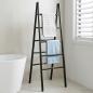 Preview: ARDEBO.de - Doppel-Handtuchleiter Schwarz 50 x 50 x 159 cm Bambus