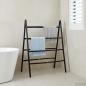 Preview: ARDEBO.de - Doppelseitige Deckenleiter Schwarz 90 x 50 x 100 cm Bambus