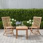 Preview: ARDEBO.de - Klappbarer Gartenstuhl 2 stk. Natur Massivholz Teak