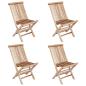 Preview: Klappbarer Gartenstuhl 4 stk. Natur Massivholz Teak