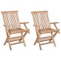 Preview: Klappbarer Gartenstuhl 2 stk. Natur Massivholz Teak