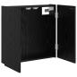 Preview: Dartboard Schrank Schwarz Eichen-Optik 56 x 12 x 53,5 cm
