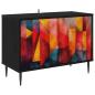 Preview: TV-Schrank HEESCH 69 x 33 x 50,5 cm Schwarz Eichen-Optik