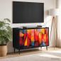 Preview: TV-Schrank HEESCH 69 x 33 x 50,5 cm Schwarz Eichen-Optik