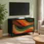 Preview: ARDEBO.de - TV-Schrank BONN 69 x 33 x 50,5 cm Schwarz Eichen-Optik