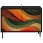 Preview: TV-Schrank BONN 69 x 33 x 50,5 cm Schwarz Eichen-Optik