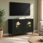 Preview: ARDEBO.de - TV-Schrank BREMEN 69 x 33 x 50,5 cm Schwarz Eichen-Optik