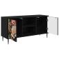 Preview: TV-Schrank BORNE 102 x 33 x 51 cm Schwarz Eichen-Optik