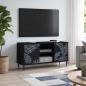 Preview: ARDEBO.de - TV-Schrank DOKKUM 102 x 33 x 51 cm Schwarz Eichen-Optik