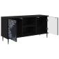 Preview: TV-Schrank DOKKUM 102 x 33 x 51 cm Schwarz Eichen-Optik