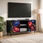 Preview: ARDEBO.de - TV-Schrank KIEL 102 x 33 x 51 cm Schwarz Eichen-Optik