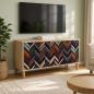 Preview: ARDEBO.de - TV-Schrank OMMEN 102 x 33 x 50 cm Sonoma Holzwerkstoff