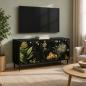 Preview: ARDEBO.de - TV-Schrank RHENEN 102 x 33 x 51 cm Schwarz Eichen-Optik
