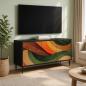 Preview: TV-Schrank BONN 102 x 33 x 51 cm Schwarz Eichen-Optik