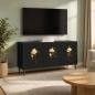 Preview: ARDEBO.de - TV-Schrank BREMEN 102 x 33 x 51 cm Schwarz Eichen-Optik