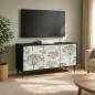 Preview: ARDEBO.de - TV-Schrank GOTHA 102 x 33 x 51 cm Schwarz Eichen-Optik