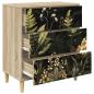 Preview: Kommode RHENEN Dschungelmotiv 66 x 36,5 x 75 cm Holzwerkstoff