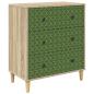 Preview: Kommode GELEEN Smaragd geometrisches Muster 66 x 36,5 x 75 cm