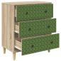 Preview: Kommode GELEEN Smaragd geometrisches Muster 66 x 36,5 x 75 cm