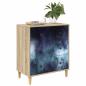 Preview: Kommode RAALTE Blaue Marmorierung 66 x 36,5 x 75 cm Sonoma