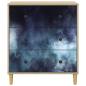 Preview: Kommode RAALTE Blaue Marmorierung 66 x 36,5 x 75 cm Sonoma