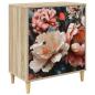 Preview: Kommode BORNE Licht Pfingstrose Druck 66 x 36,5 x 75 cm Sonoma