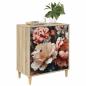 Preview: Kommode BORNE Licht Pfingstrose Druck 66 x 36,5 x 75 cm Sonoma