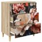 Preview: Kommode BORNE Licht Pfingstrose Druck 66 x 36,5 x 75 cm Sonoma