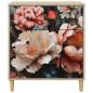 Preview: Kommode BORNE Licht Pfingstrose Druck 66 x 36,5 x 75 cm Sonoma