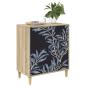 Preview: Kommode DOKKUM Blaues Farnmuster 66 x 36,5 x 75 cm Sonoma