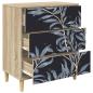 Preview: Kommode DOKKUM Blaues Farnmuster 66 x 36,5 x 75 cm Sonoma