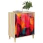 Preview: Kommode HEESCH Farbenblockdruck 66 x 36,5 x 75 cm Holzwerkstoff