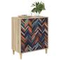 Preview: Kommode OMMEN Geometrischer Druck 66 x 36,5 x 75 cm Sonoma