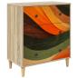 Preview: Kommode BONN Retro-Wellenmuster 66 x 36,5 x 75 cm Holzwerkstoff