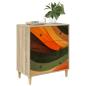 Preview: Kommode BONN Retro-Wellenmuster 66 x 36,5 x 75 cm Holzwerkstoff