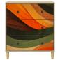 Preview: Kommode BONN Retro-Wellenmuster 66 x 36,5 x 75 cm Holzwerkstoff