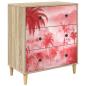 Preview: Kommode AACHEN Rosa Palmenprint 66 x 36,5 x 75 cm Holzwerkstoff
