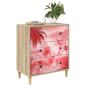 Preview: Kommode AACHEN Rosa Palmenprint 66 x 36,5 x 75 cm Holzwerkstoff