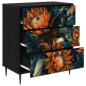 Preview: Kommode LOCHEM Orangenmuster 66 x 36,5 x 76 cm Holzwerkstoff