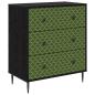 Preview: Kommode GELEEN Smaragd geometrisches Muster 66 x 36,5 x 76 cm