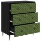 Preview: Kommode GELEEN Smaragd geometrisches Muster 66 x 36,5 x 76 cm